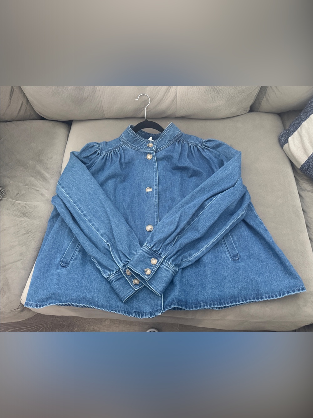 H&M Puffed Sleeve Twill Jacket - Picture 3 of 13